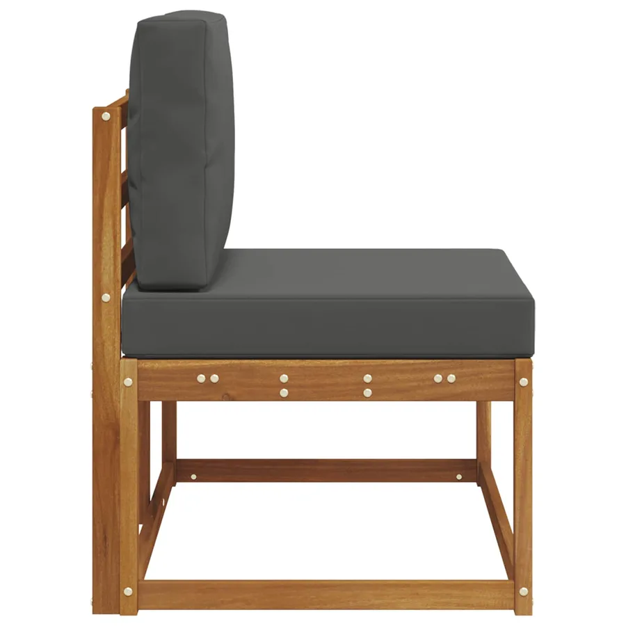 Canapé d'extérieur en bout avec coussin Naturel et Anthracite - 5