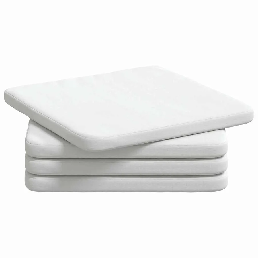 Coussins de siège 4 pcs Blanc 40 x 40 x 3 cm tissu - 2