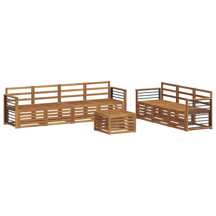 Ensembles de canapés 8 pcs Naturel Bois d'Acacia Massif - 2