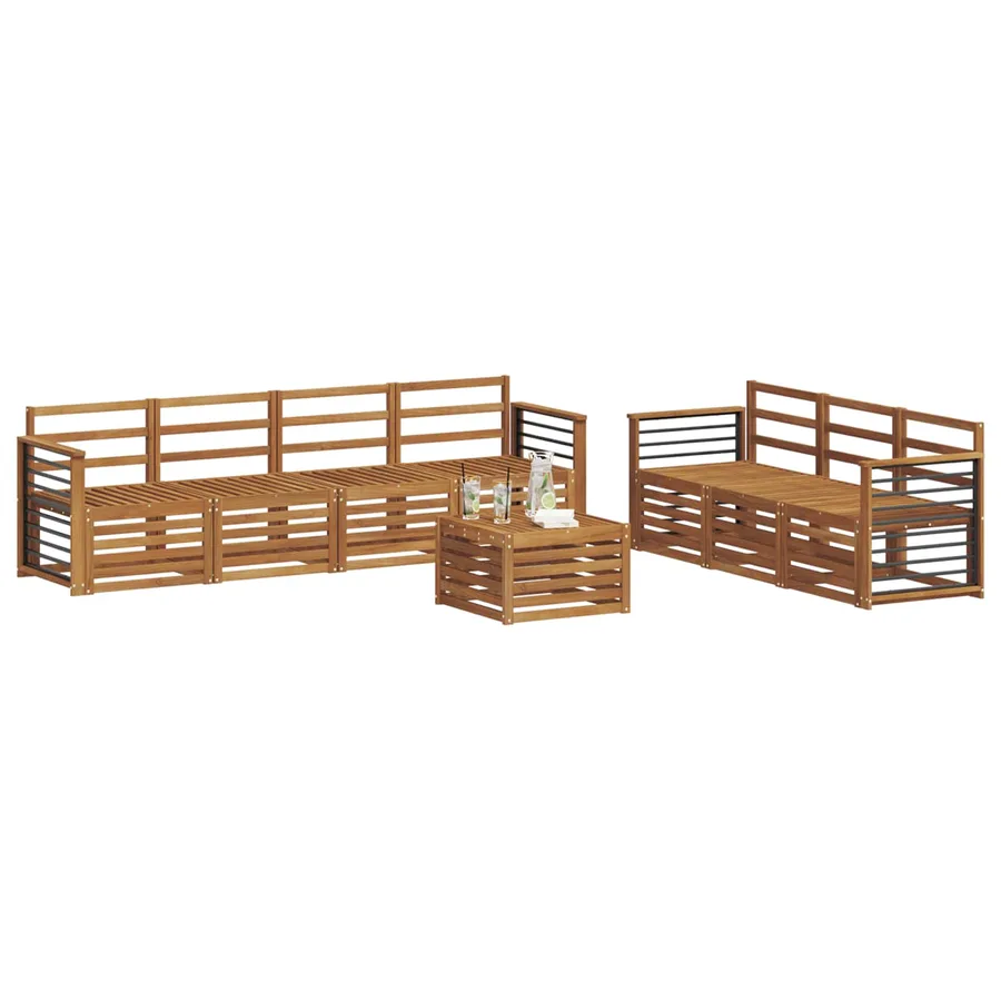 Ensembles de canapés 8 pcs Naturel Bois d'Acacia Massif - 3