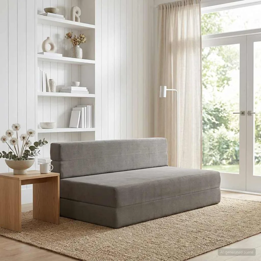 Canapé-lit pliable Gris clair 152 x 86,5 x 60 cm Tissu