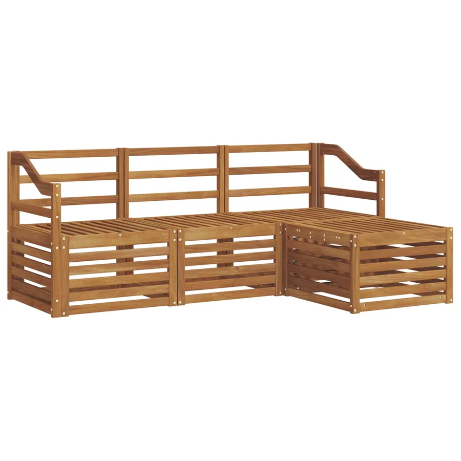 Ensemble de canapés d'extérieur 4 pcs Naturel - 2