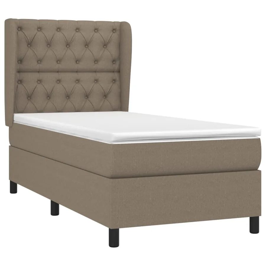 Sommier à lattes de lit avec matelas Taupe 80x200 cm Tissu - 3