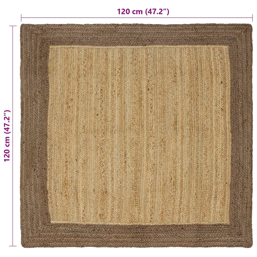 Tapis de surface Gris 120 x 120 cm Jute - 8