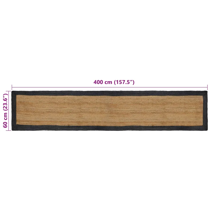 Tapis de surface Gris foncé 60 x 400 cm Jute - 8
