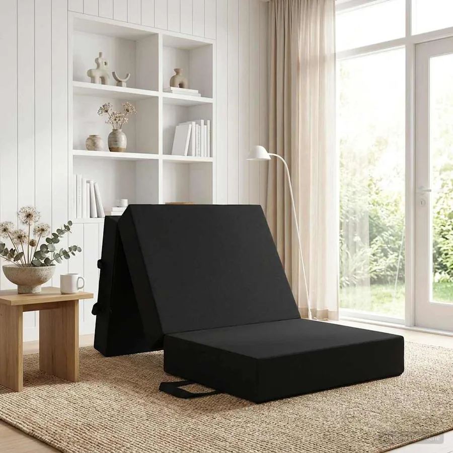 Canapé-lit pliable 75 x 63 x 45 cm Noir