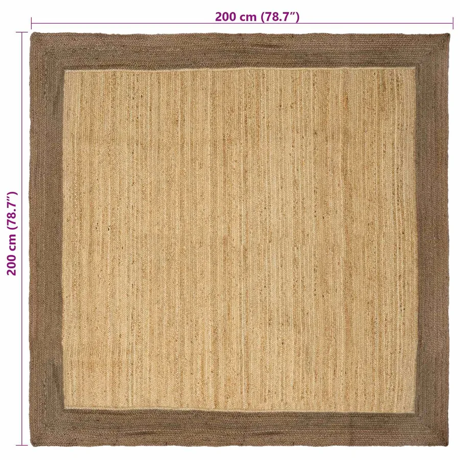Tapis de surface Gris 200 x 200 cm Jute - 8
