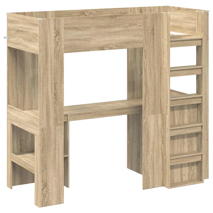 Cadre de lit superposé avec bureau Chêne Sonoma 75 x 190 cm - 4