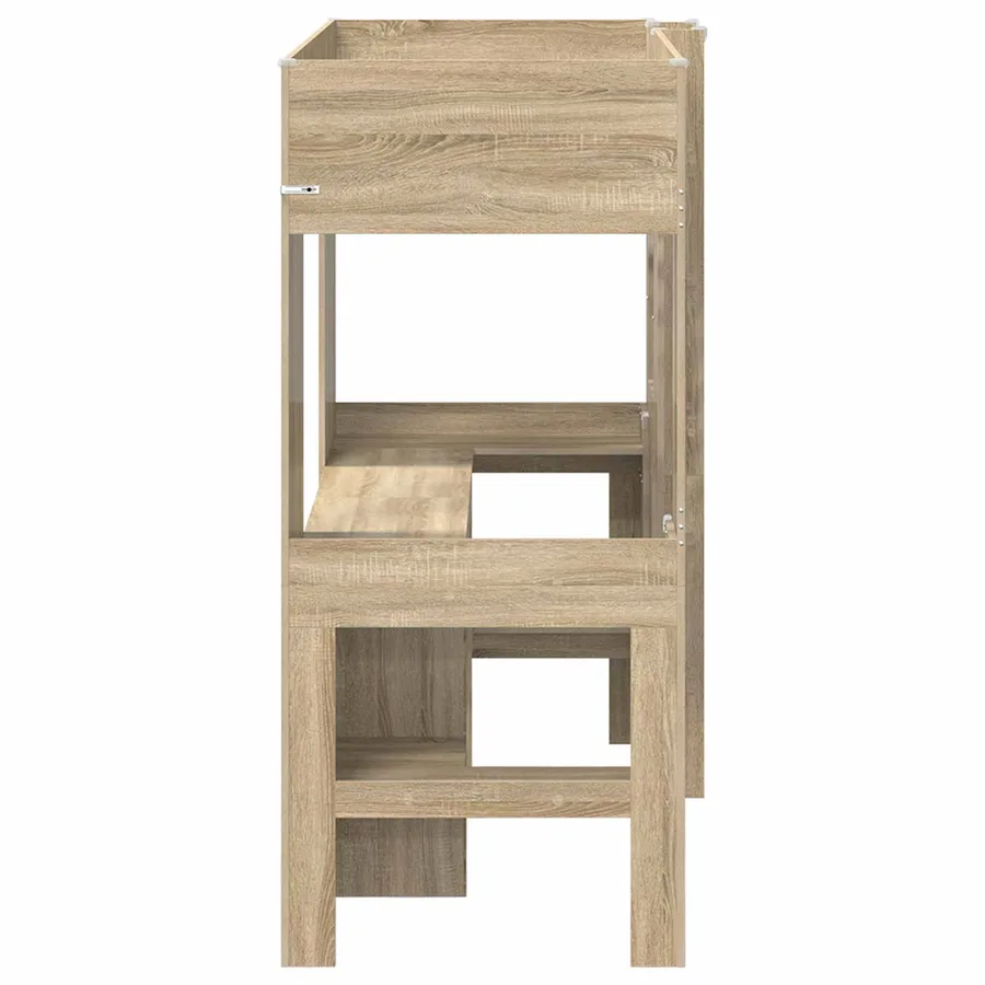 Cadre de lit superposé avec bureau Chêne Sonoma 75 x 190 cm - 6