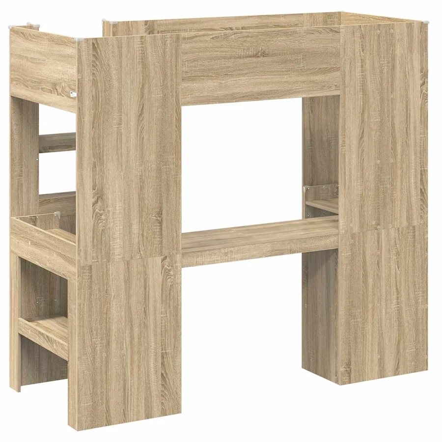 Cadre de lit superposé avec bureau Chêne Sonoma 75 x 190 cm - 7