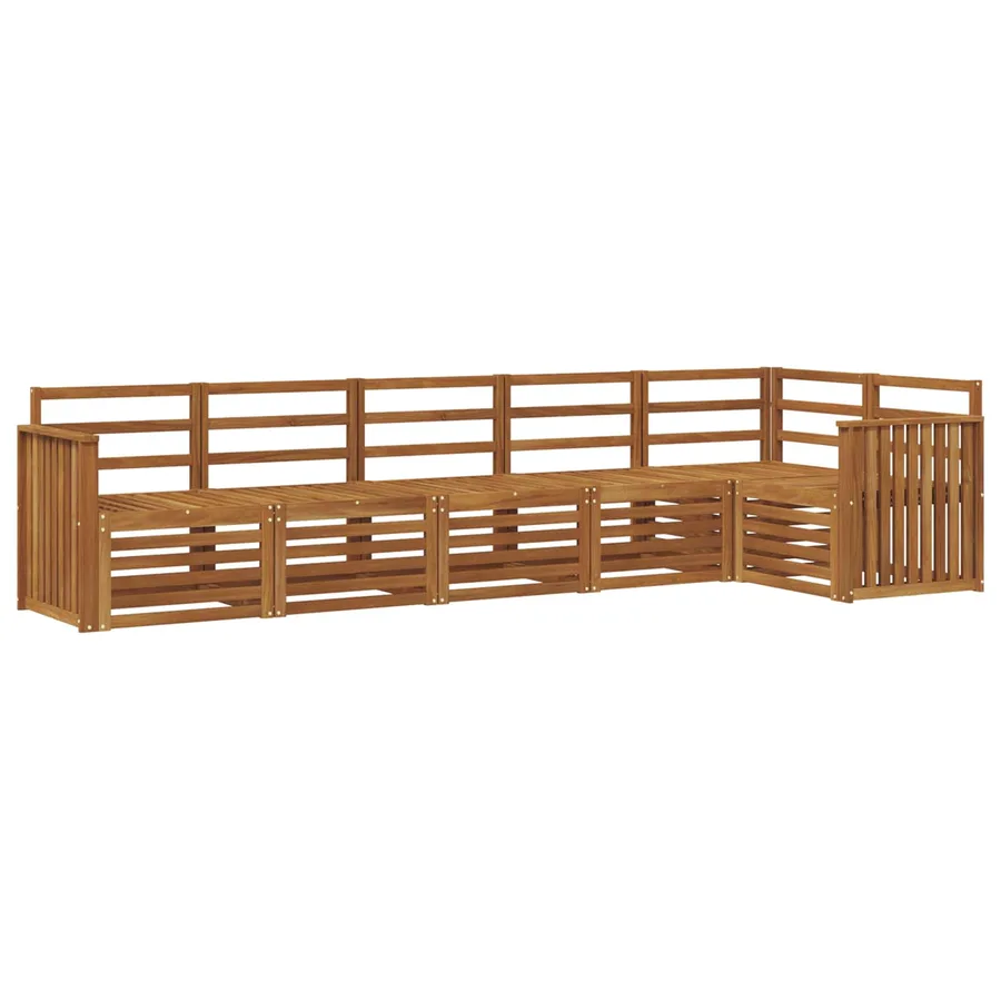 Ensemble de canapé d'angle 6 pcs Naturel Bois d'Acacia Massif - 2