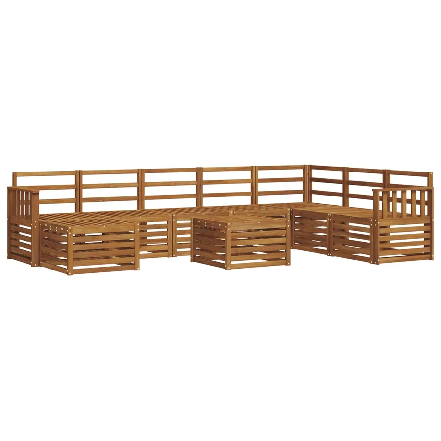 Ensemble de canapés d'extérieur 9 pcs Naturel - 2