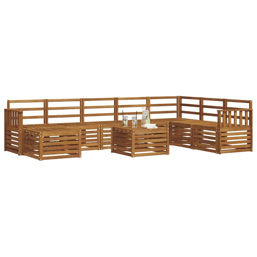 Ensemble de canapés d'extérieur 9 pcs Naturel - 3