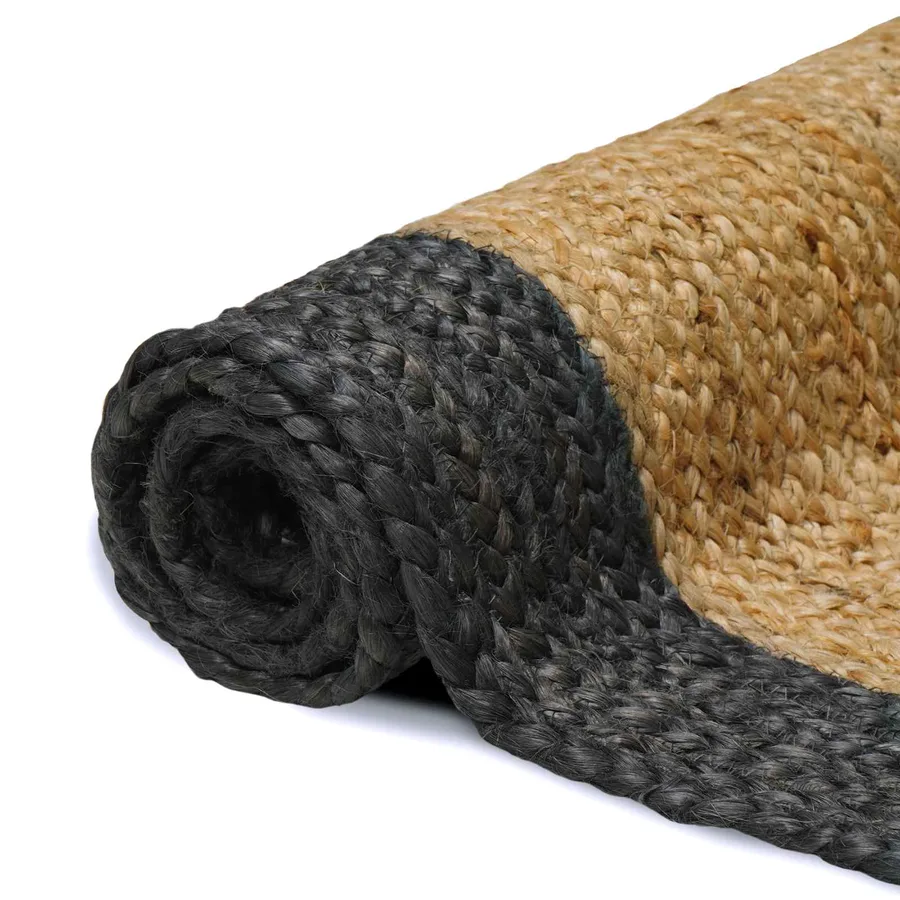 Tapis de surface Gris foncé 200 x 200 cm Jute - 3