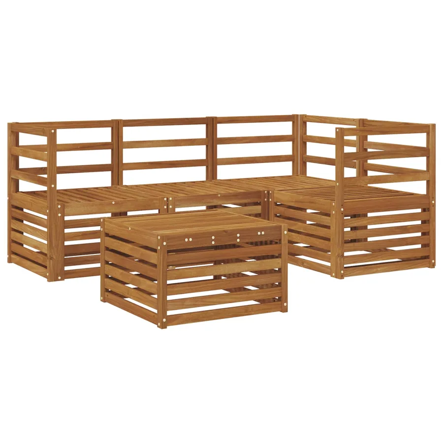 Ensemble de canapés d'extérieur 5 pcs Naturel - 2