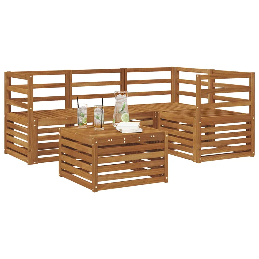 Ensemble de canapés d'extérieur 5 pcs Naturel - 3