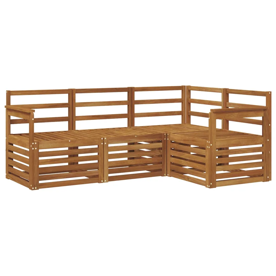 Ensembles de canapés 4 pcs Naturel Bois d'Acacia Massif - 2