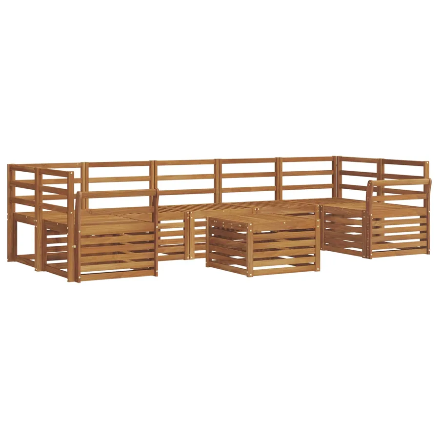 Ensembles de canapés 8 pcs Naturel Bois d'Acacia Massif - 2