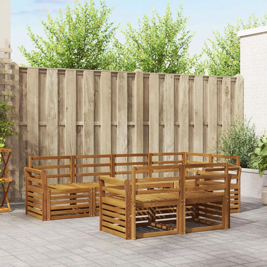 Ensemble de canapé d'angle 7 pcs Naturel