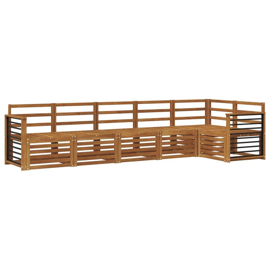 Ensembles de canapés 6 pcs Naturel Bois d'Acacia Massif - 2