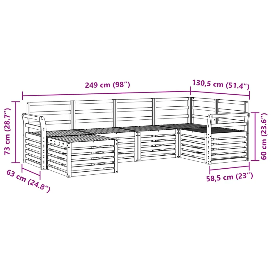 Ensemble de canapé d'angle 6 pcs Naturel - 9