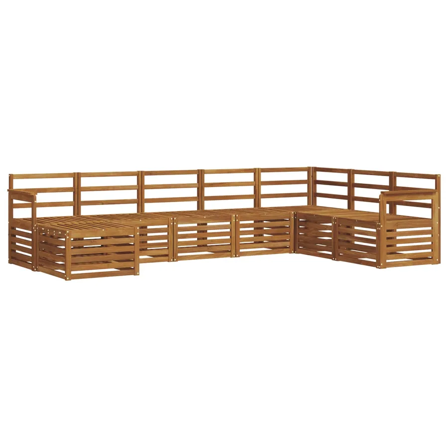 Ensemble de canapés d'extérieur 8 pcs Naturel - 2