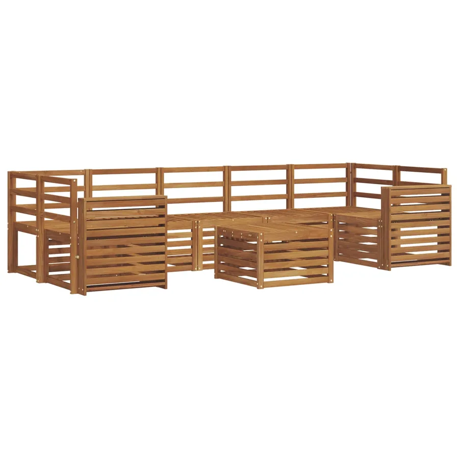 Ensembles de canapés 8 pcs Naturel Bois d'Acacia Massif - 2