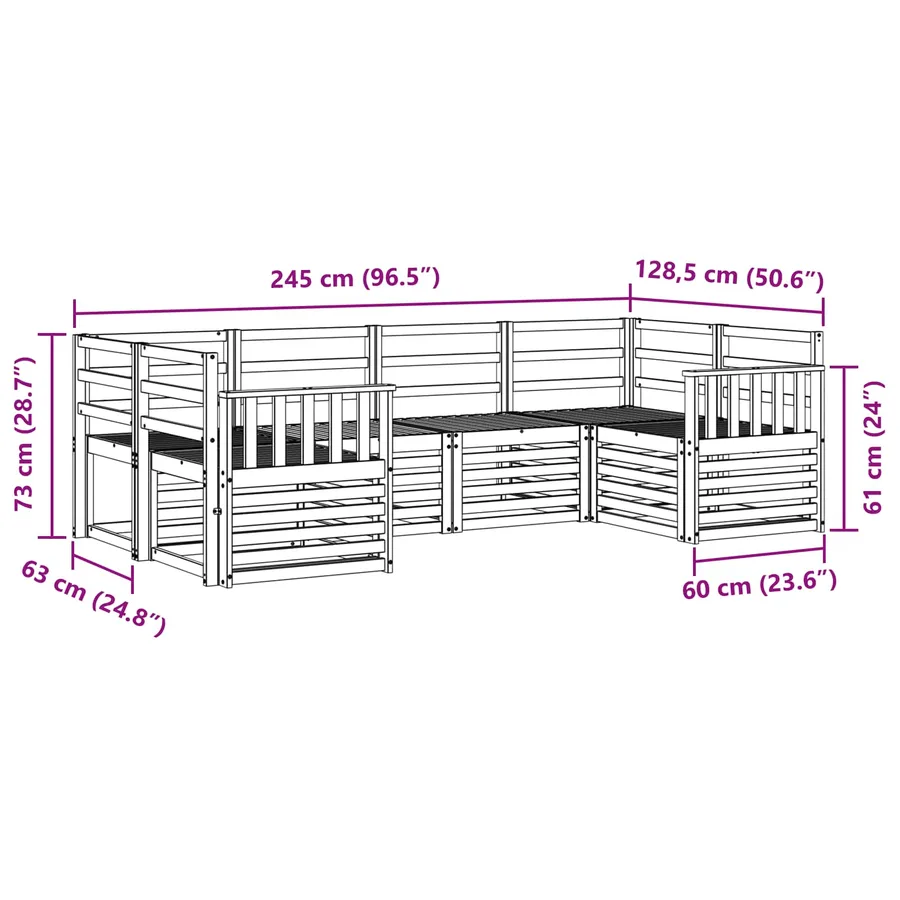 Ensemble de canapé d'angle 6 pcs Naturel - 7