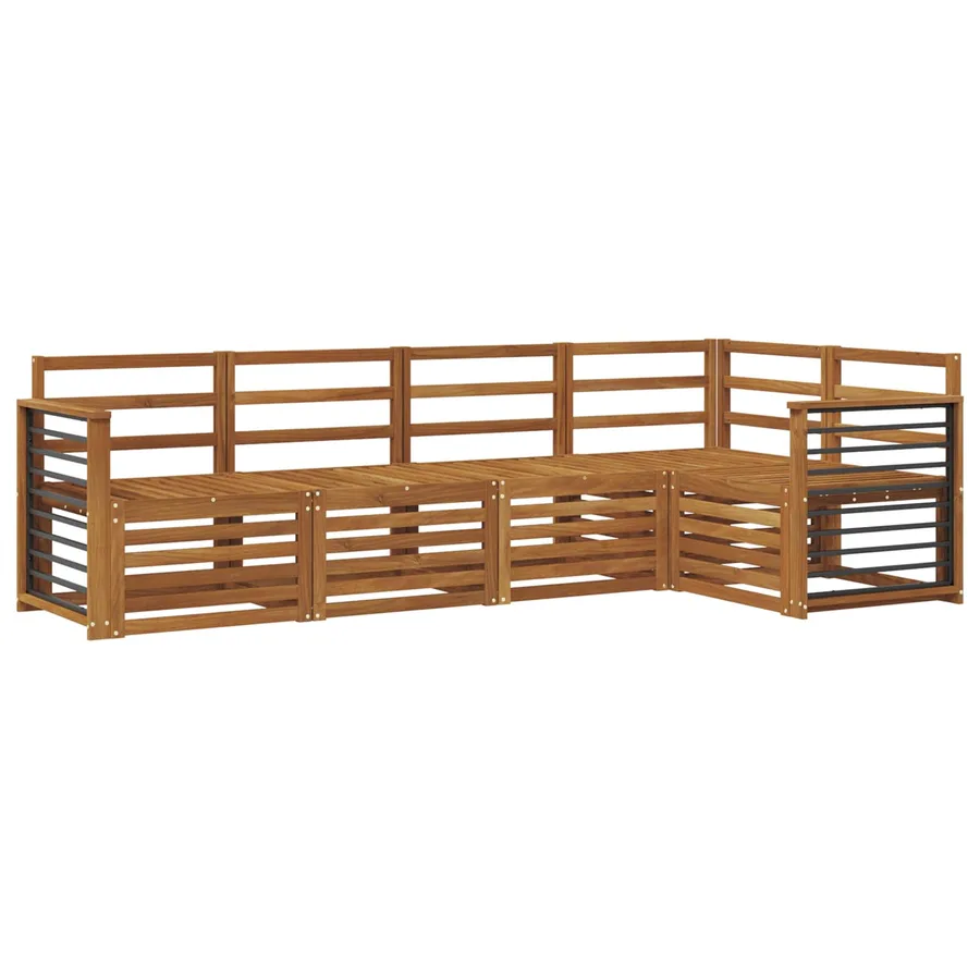 Ensembles de canapés 5 pcs Naturel Bois d'Acacia Massif - 2