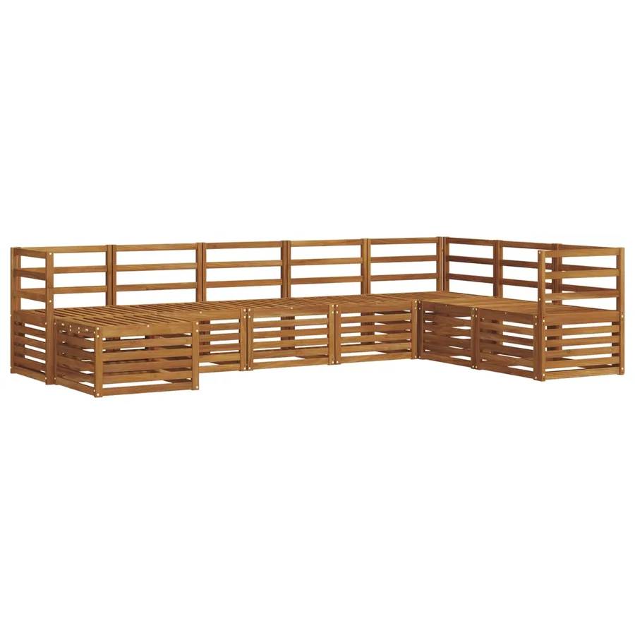 Ensemble de canapés d'extérieur 8 pcs Naturel - 2