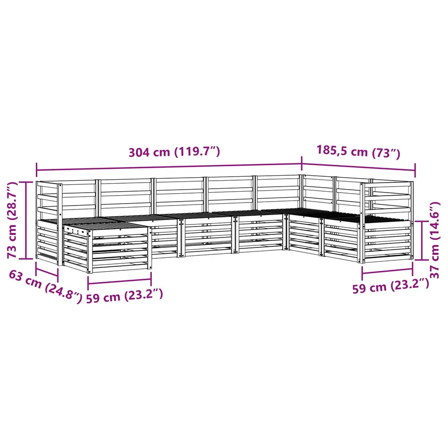 Ensemble de canapés d'extérieur 8 pcs Naturel - 9