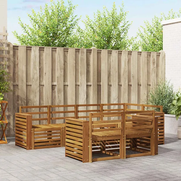 Ensemble de canapé d'angle 7 pcs Naturel