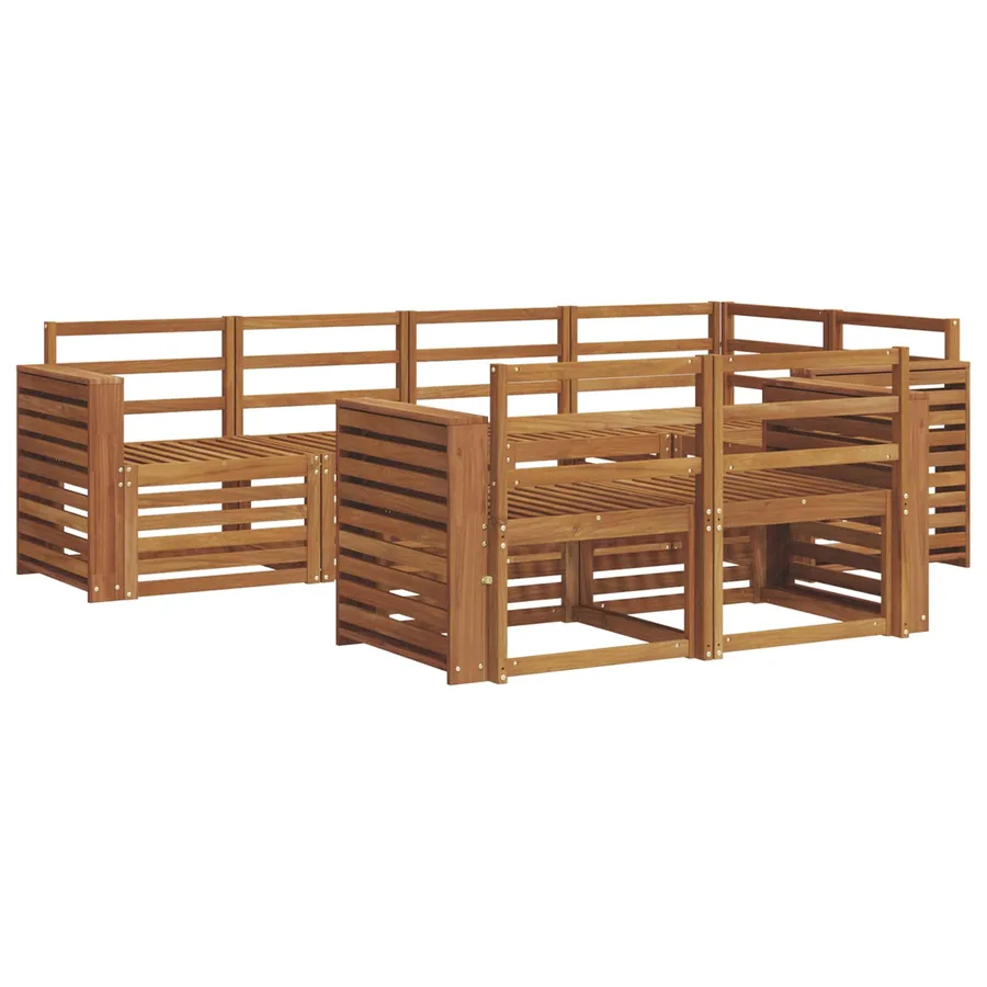 Ensemble de canapé d'angle 7 pcs Naturel - 2