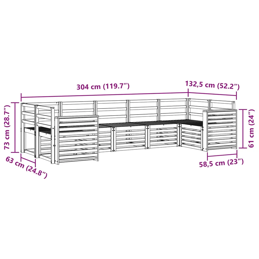 Ensemble de canapé d'angle 7 pcs Naturel - 8