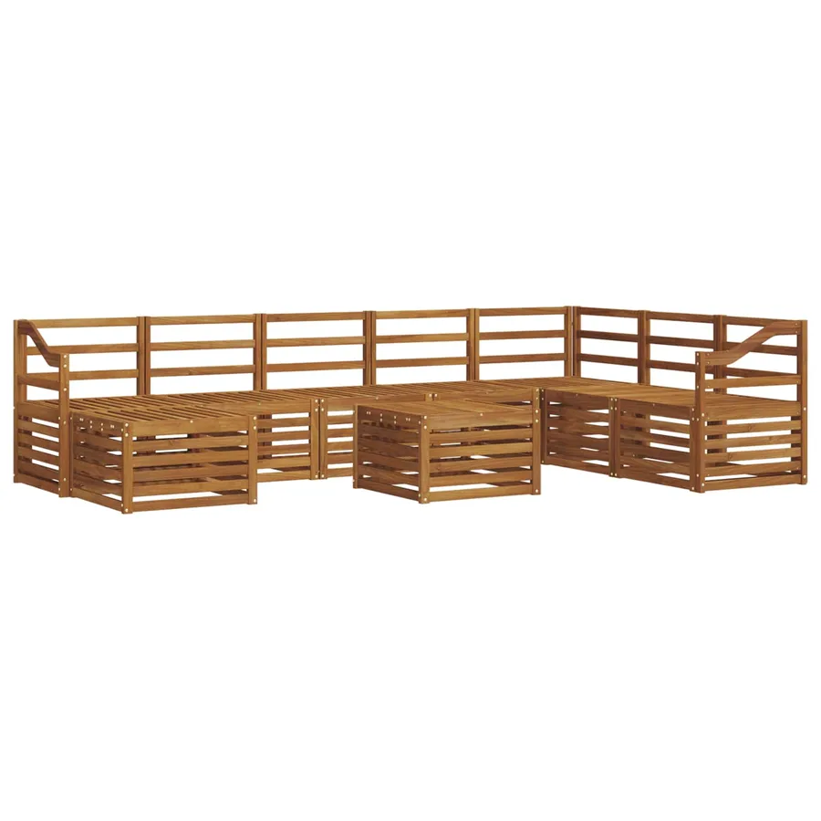Ensemble de canapés d'extérieur 9 pcs Naturel - 2