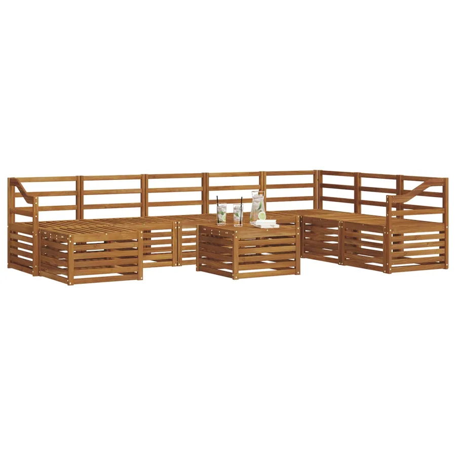 Ensemble de canapés d'extérieur 9 pcs Naturel - 3