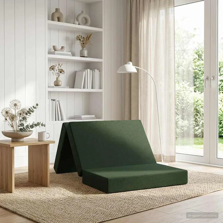 Canapé-lit pliable 100 x 67 x 45 cm Vert foncé