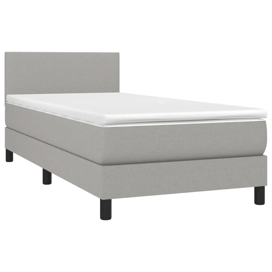 Sommier à lattes de lit avec matelas et LED Gris clair 80x200cm - 3