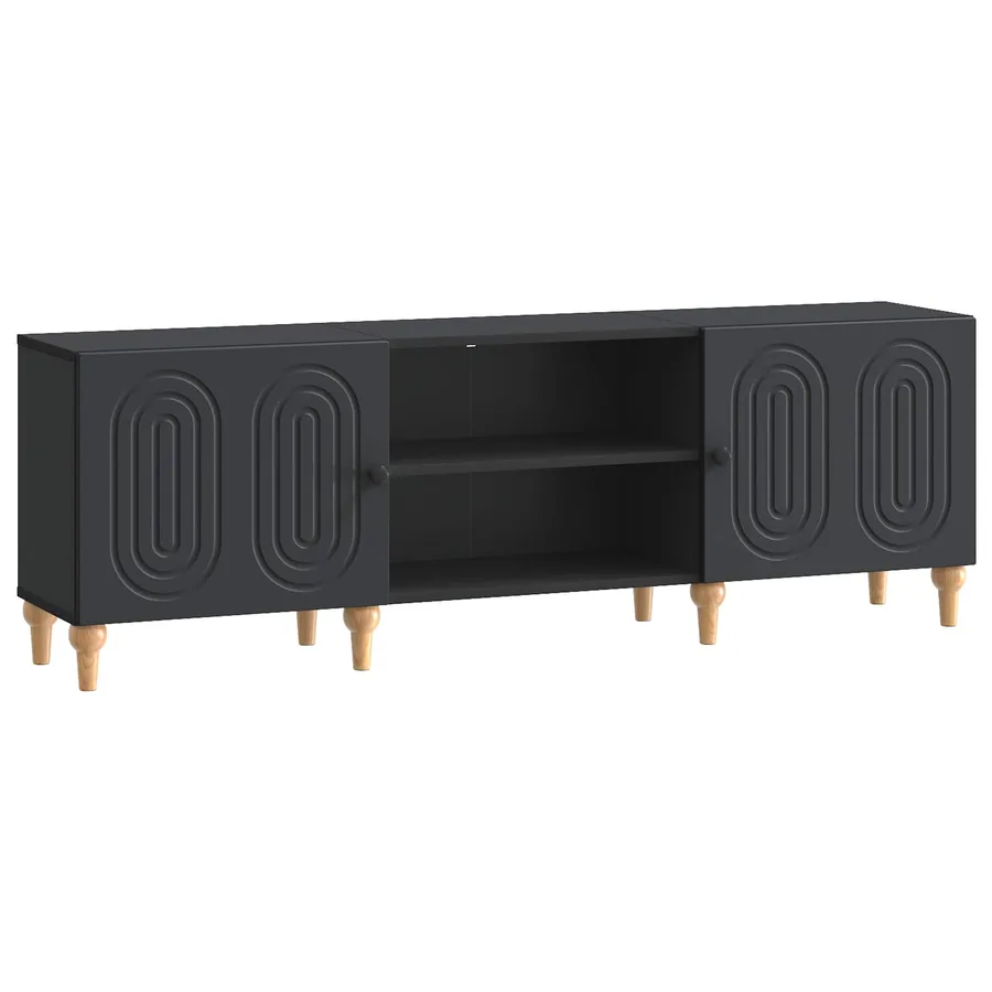 Meuble TV Noir 150 x 31 x 50 cm Bois d'ingénierie - 2