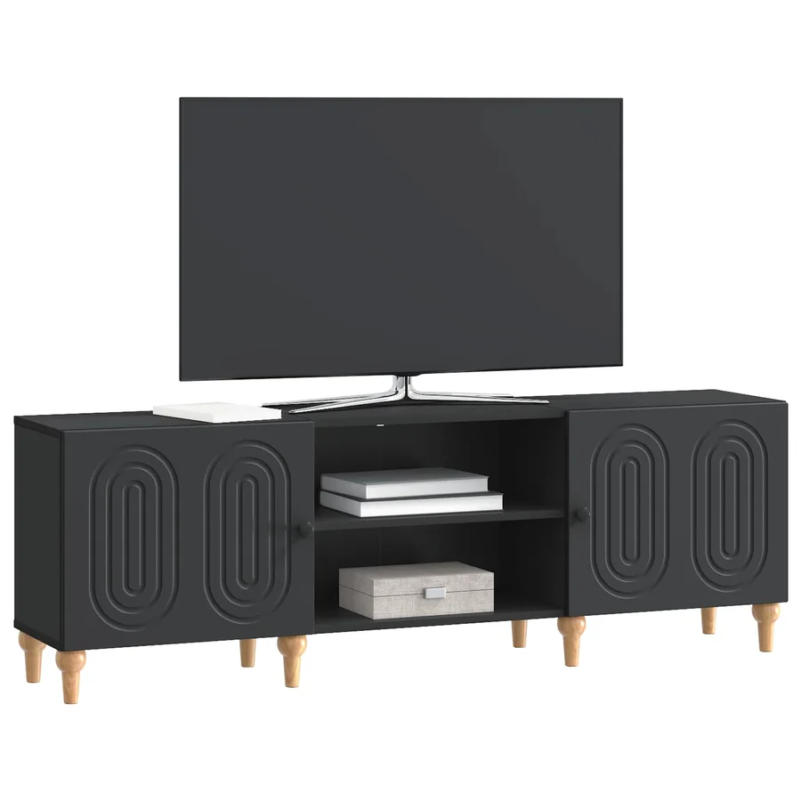 Meuble TV Noir 150 x 31 x 50 cm Bois d'ingénierie - 3