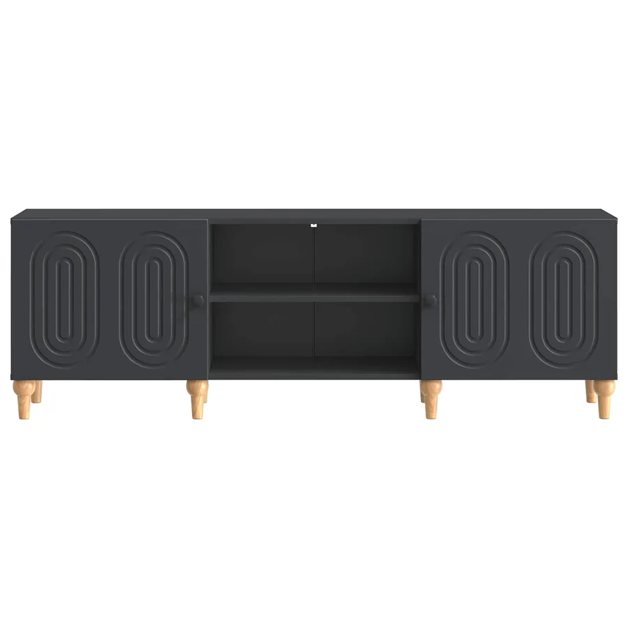 Meuble TV Noir 150 x 31 x 50 cm Bois d'ingénierie - 6