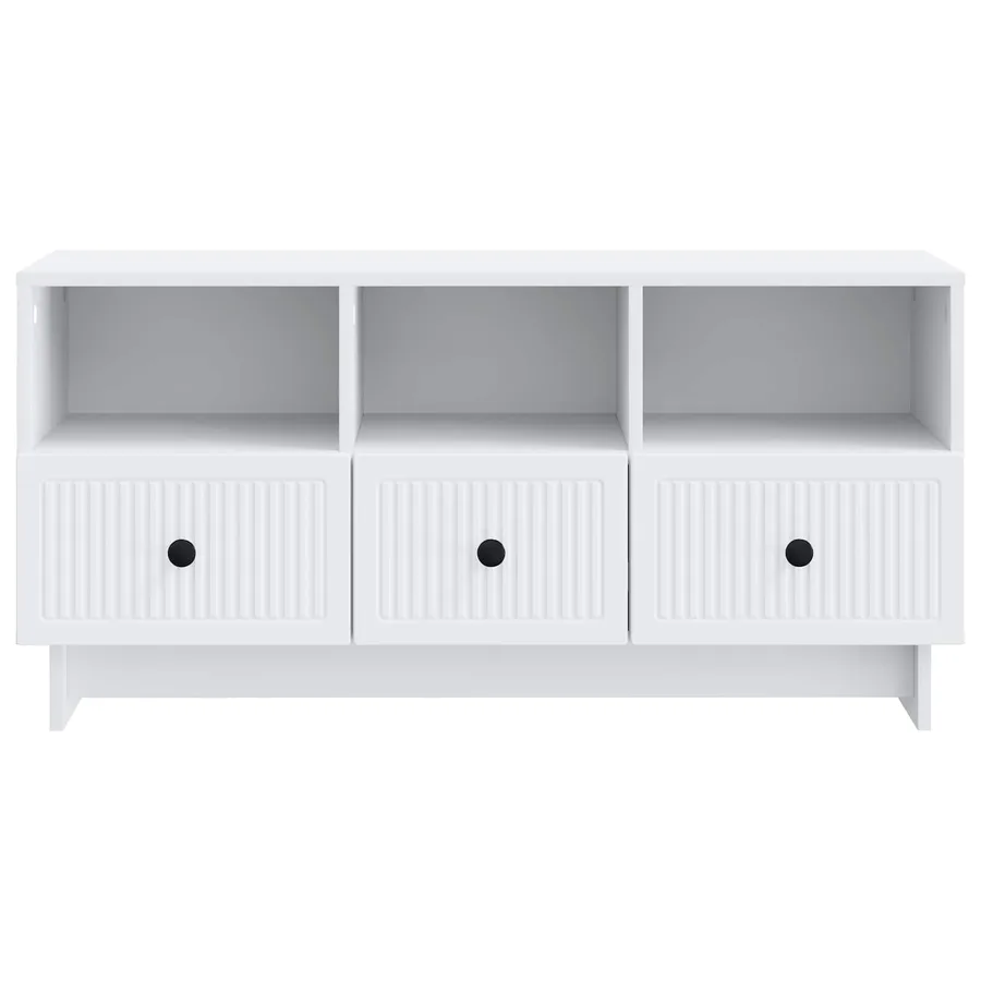 Meuble TV Blanc 102 x 34,5 x 50 cm Bois d'ingénierie - 6