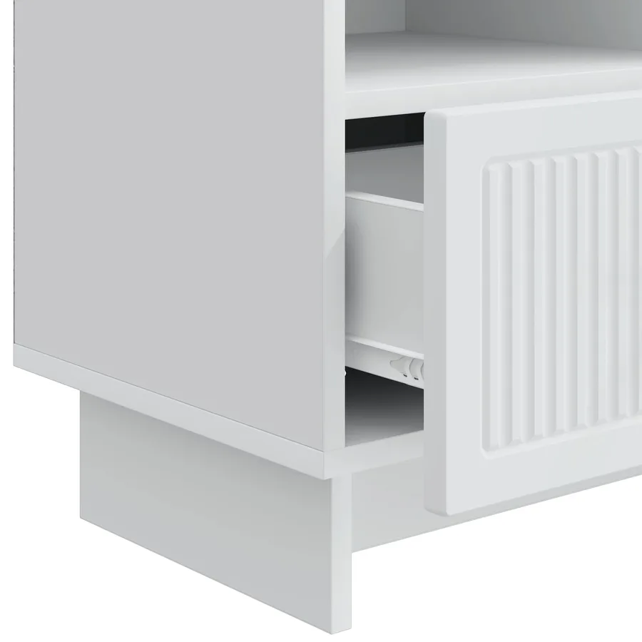 Meuble TV Blanc 102 x 34,5 x 50 cm Bois d'ingénierie - 9