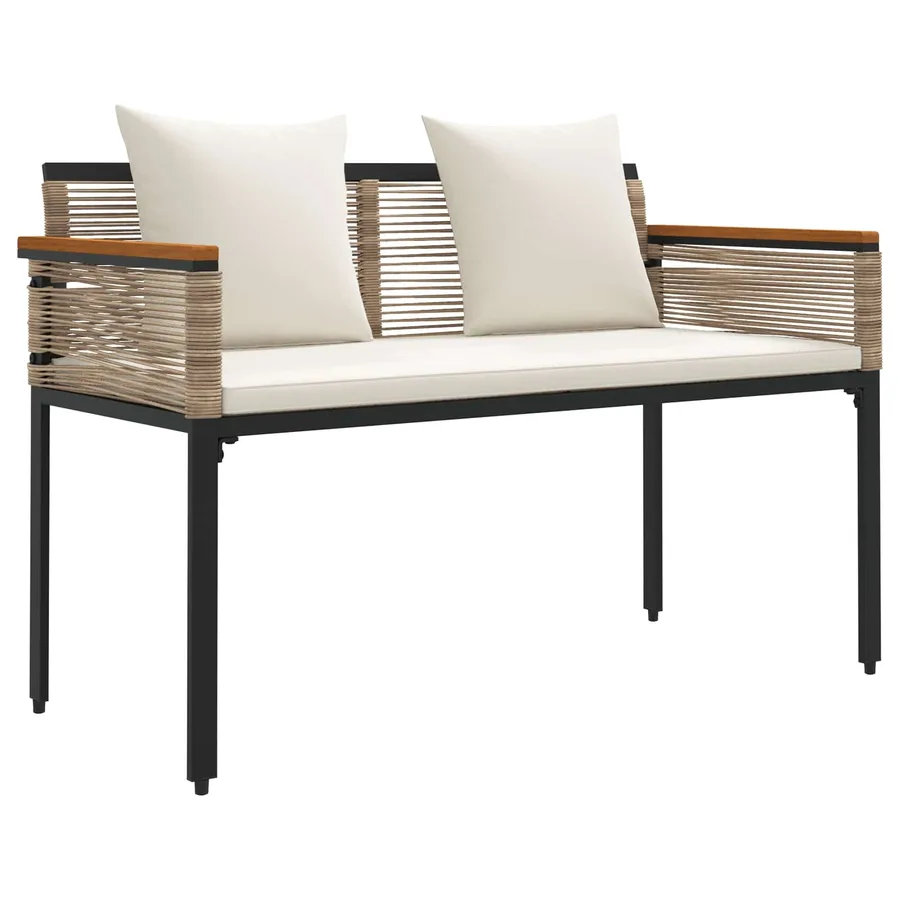 Ensemble de meubles d'extérieur Beige et blanc crème polyrotin - 5