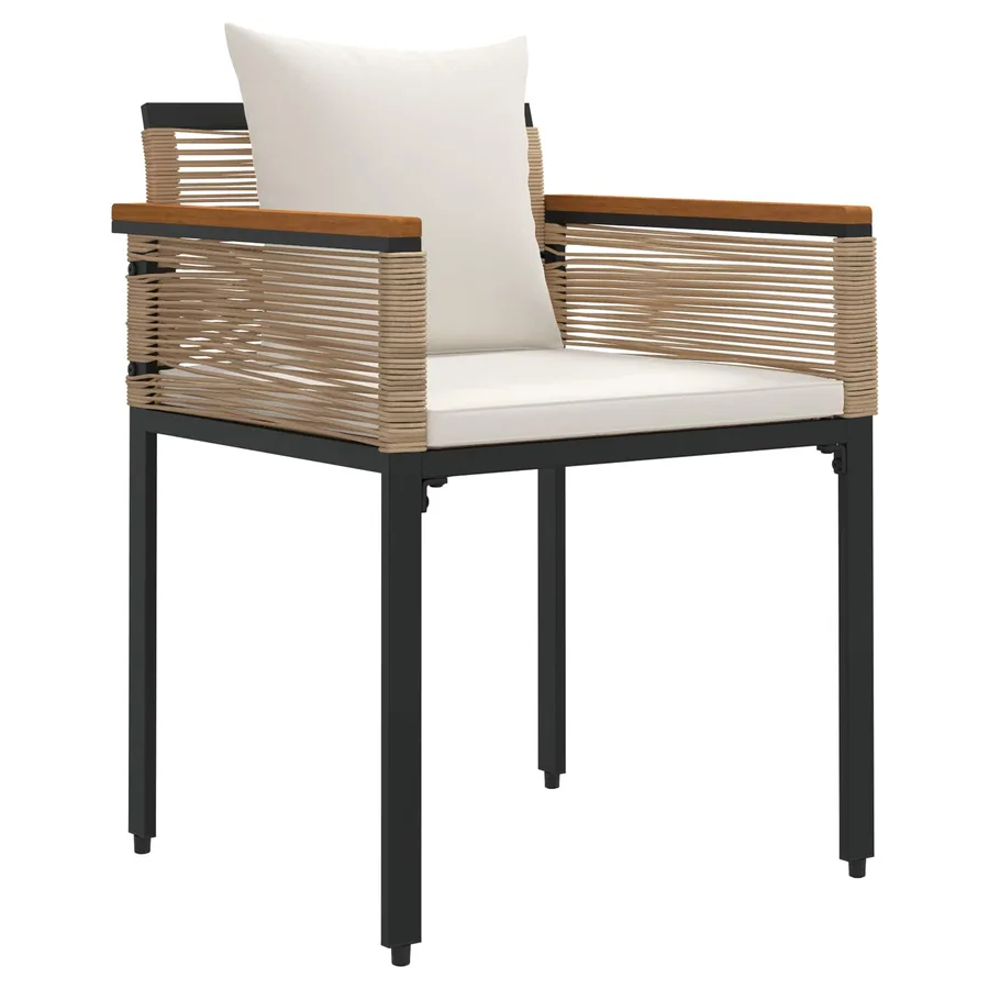 Ensemble de meubles d'extérieur Beige et blanc crème polyrotin - 6