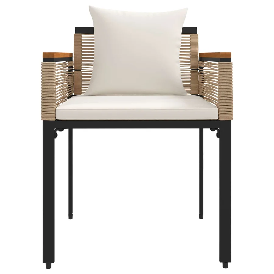 Ensemble de meubles d'extérieur Beige et blanc crème polyrotin - 9