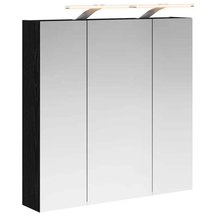 Armoire Miroir de Salle de Bain Chêne noir 70 x 14,5 x 70 cm - 2
