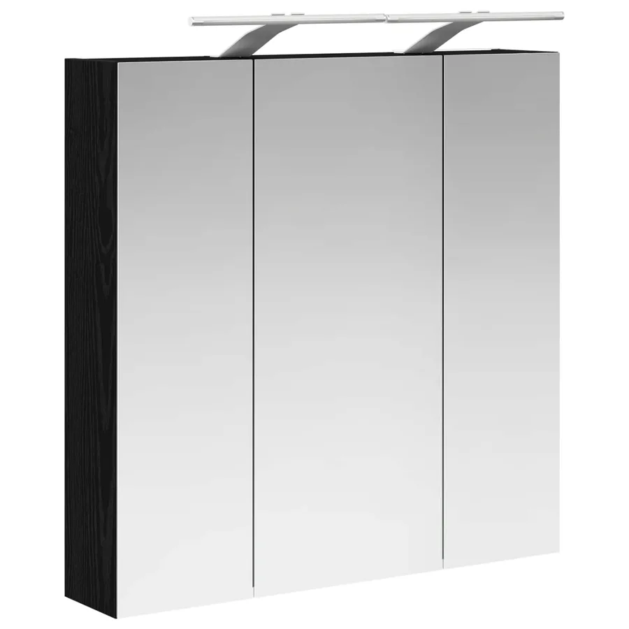 Armoire Miroir de Salle de Bain Chêne noir 70 x 14,5 x 70 cm - 5