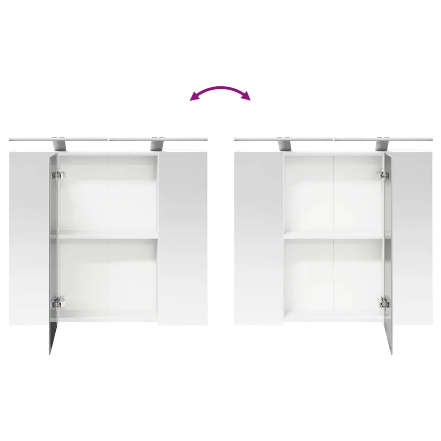 Armoire Miroir de Salle de Bain Blanc 80 x 14.5 x 70 cm - 12