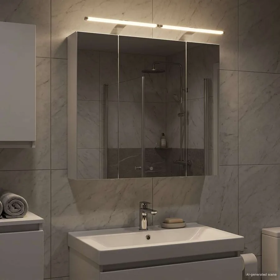 Armoire Miroir de Salle de Bain Blanc 80 x 14.5 x 70 cm - 4